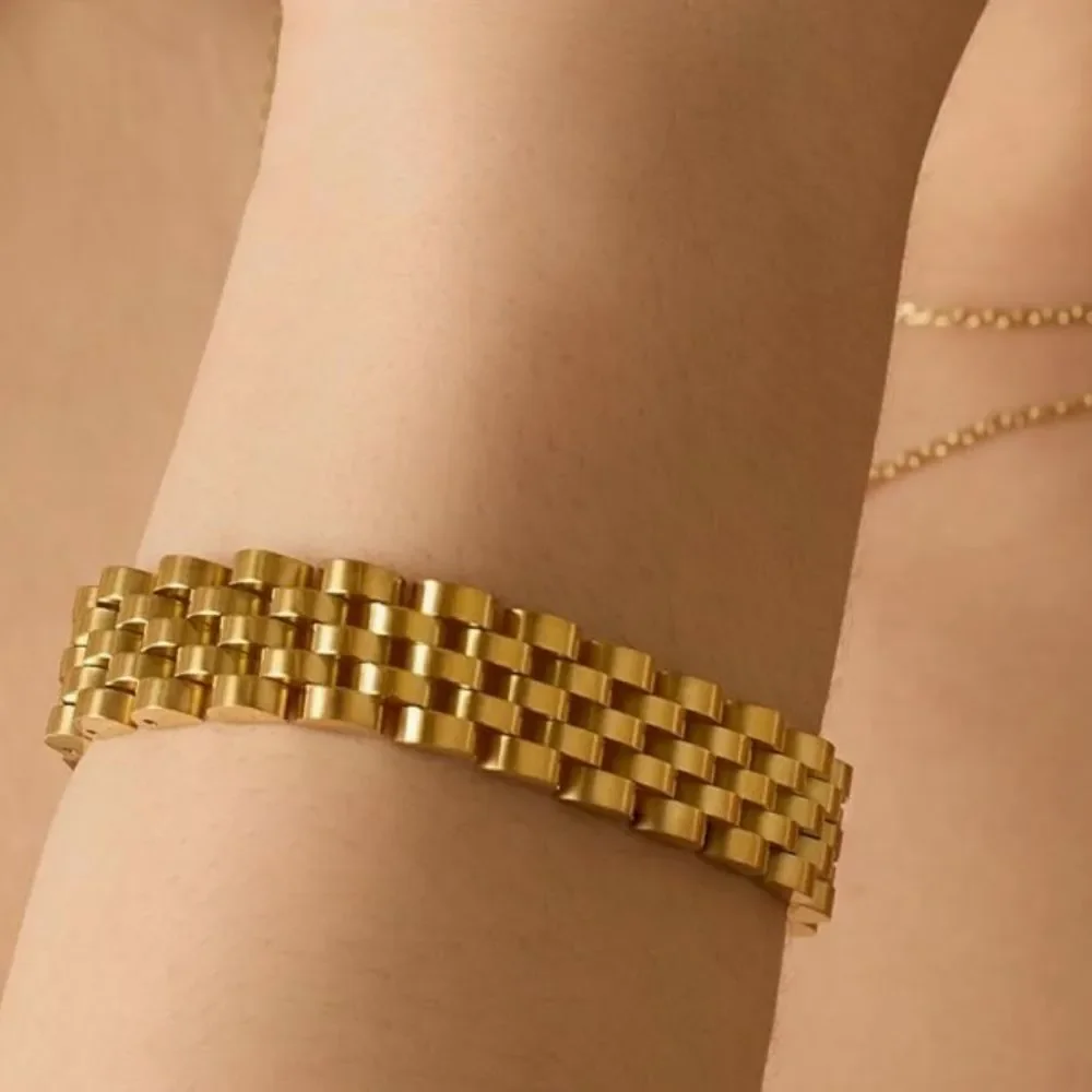 NEW 14K Gold Plated Waterproof Watch Strap Chain Bracelet